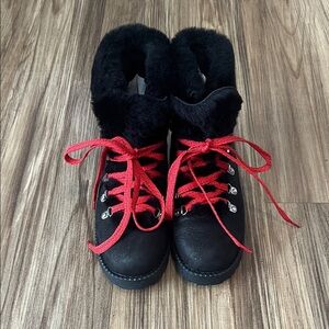 J. Crew Black and Red Winter Boots